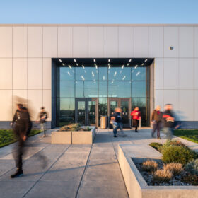 Front entry w people