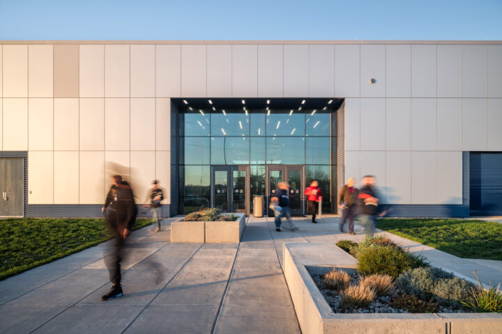 Front entry w people